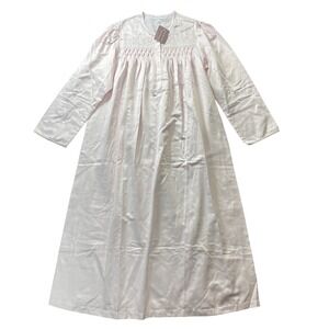 Eileen Fisher Small Pink NEW w/ Tags Embroidered Night Gown 1/4 Button‎